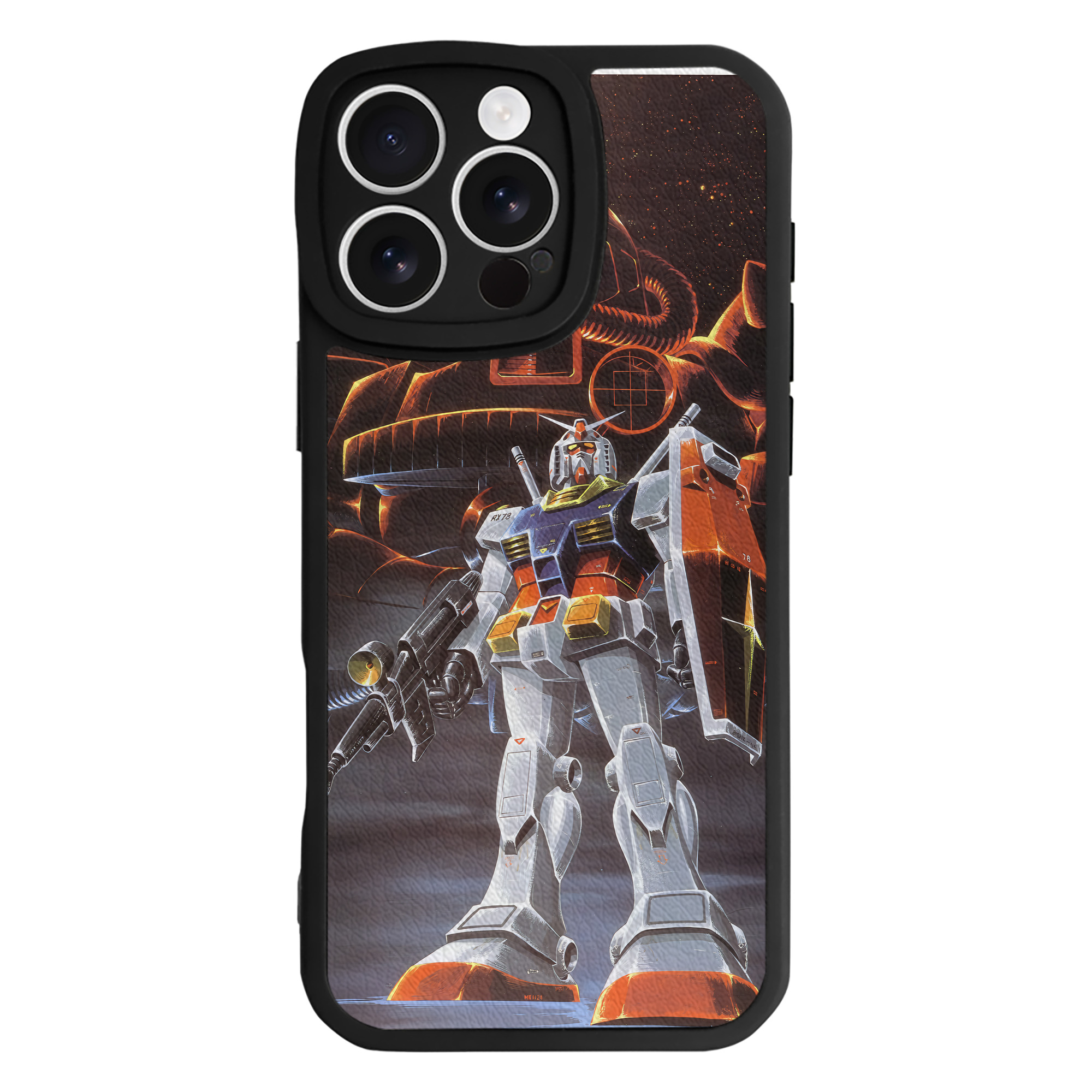 （画像用） 機動戦士ガンダム Mobile Suit Gundam 【iPhone 16シリーズ対応】シリコンスマホケース（レザー調） 材質：シリコン